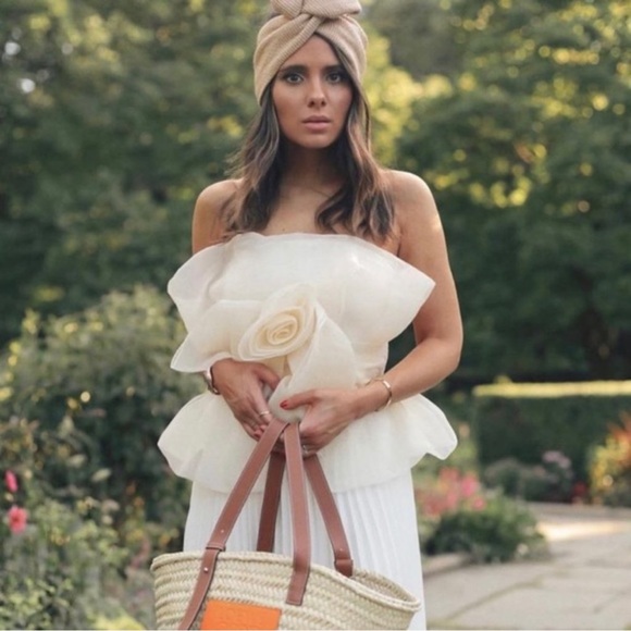 ZARA Floral Organza Front Bow Top M - Picture 2 of 6